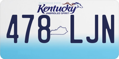 KY license plate 478LJN