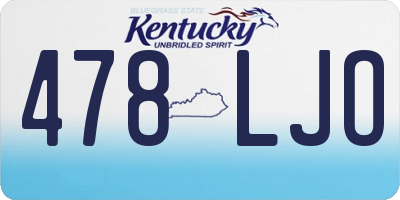 KY license plate 478LJO