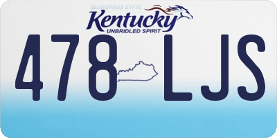 KY license plate 478LJS