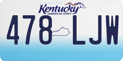 KY license plate 478LJW