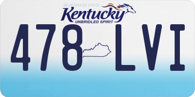 KY license plate 478LVI