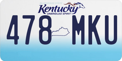 KY license plate 478MKU