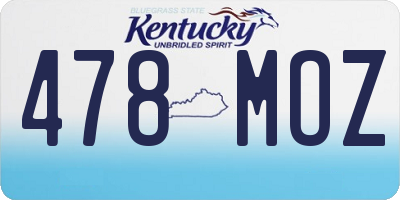 KY license plate 478MOZ