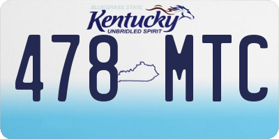 KY license plate 478MTC