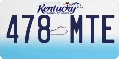 KY license plate 478MTE