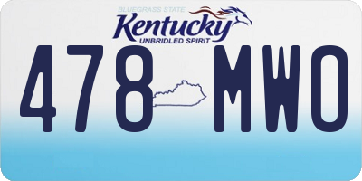 KY license plate 478MWO