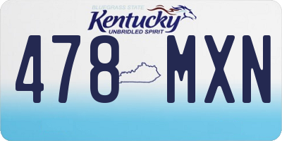 KY license plate 478MXN
