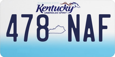 KY license plate 478NAF