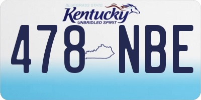 KY license plate 478NBE