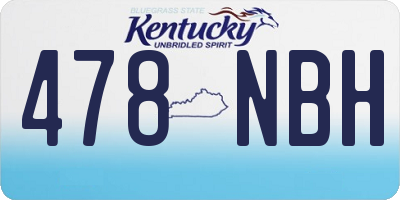 KY license plate 478NBH