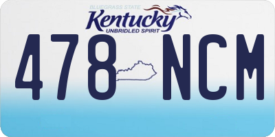 KY license plate 478NCM