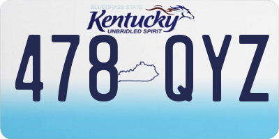 KY license plate 478QYZ