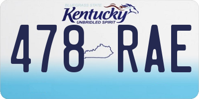 KY license plate 478RAE