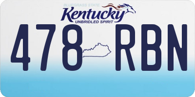 KY license plate 478RBN