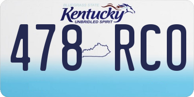 KY license plate 478RCO