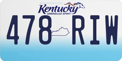 KY license plate 478RIW