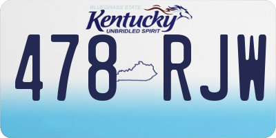 KY license plate 478RJW
