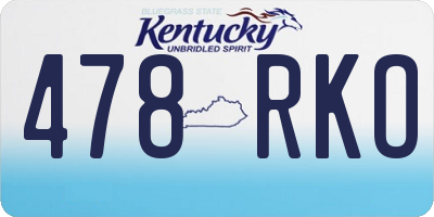 KY license plate 478RKO