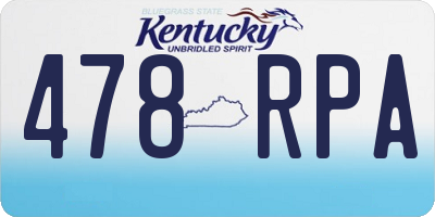 KY license plate 478RPA