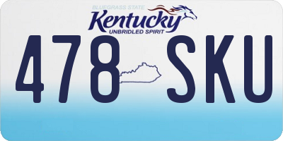KY license plate 478SKU