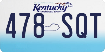 KY license plate 478SQT