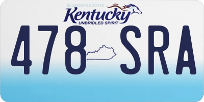 KY license plate 478SRA