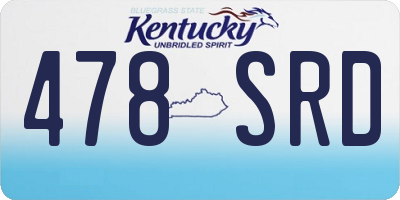 KY license plate 478SRD