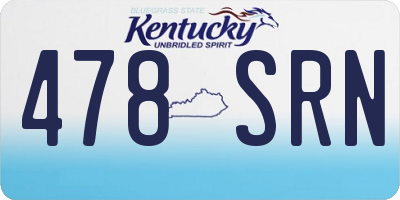 KY license plate 478SRN
