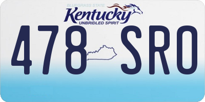 KY license plate 478SRO