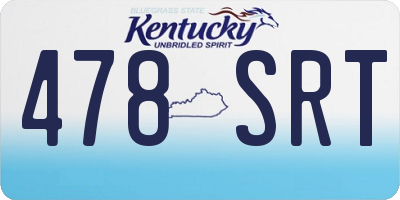 KY license plate 478SRT