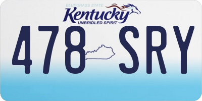 KY license plate 478SRY