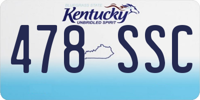KY license plate 478SSC