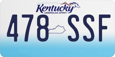 KY license plate 478SSF