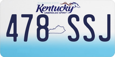 KY license plate 478SSJ