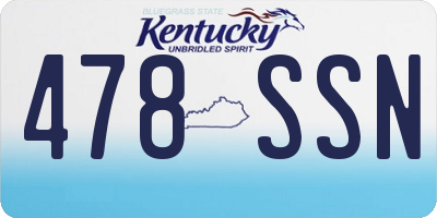 KY license plate 478SSN