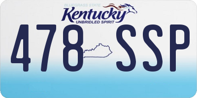 KY license plate 478SSP