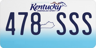 KY license plate 478SSS