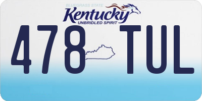 KY license plate 478TUL