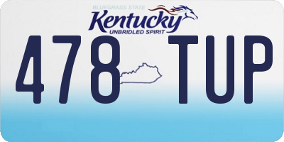 KY license plate 478TUP