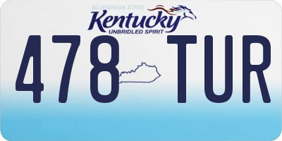 KY license plate 478TUR