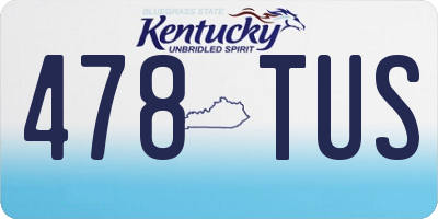 KY license plate 478TUS