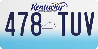 KY license plate 478TUV