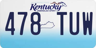 KY license plate 478TUW