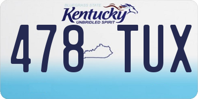 KY license plate 478TUX