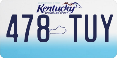 KY license plate 478TUY