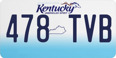 KY license plate 478TVB