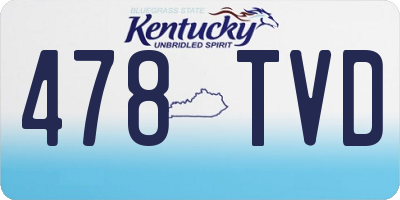 KY license plate 478TVD