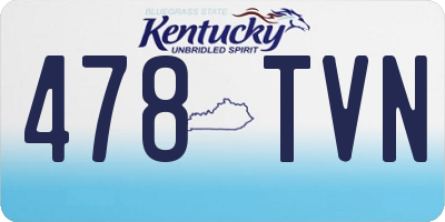 KY license plate 478TVN