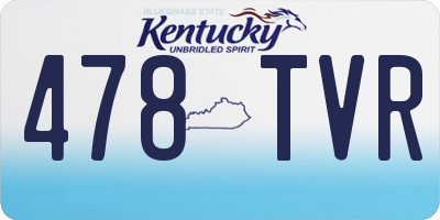 KY license plate 478TVR
