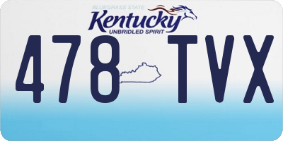 KY license plate 478TVX